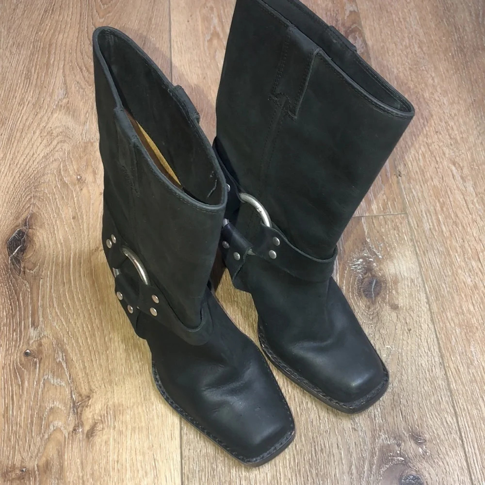 Michael Michael Kors Black Square Toe Boots Size 5